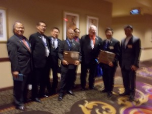 Worshipful Master Isaias Vargas and the Brothers of King Solomon's Lodge with the Silver State Award Plaque.