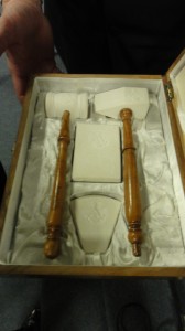 Another close up of the gavel set.