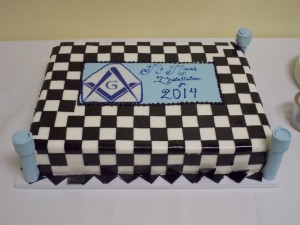 A fantastic Masonically themed cake for our 2014 installation.