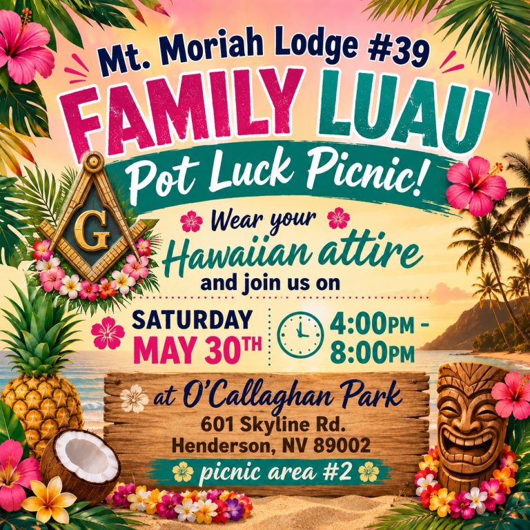 Saturday May 30th – Family Potluck